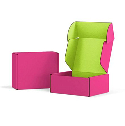 Подарочная коробка для украшений, 10 x 10 x 3 см, маленькая, фуксия с лаймом