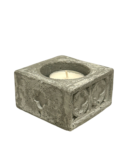 Подсвечник с готическими розами, бетон, фото 1.