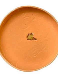 Тарелка круглая ручной работы «Ёжик», персикова, керамика, 15,5 см