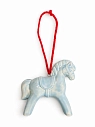 Ёлочная игрушка ручной работы Йеллоускуп «Лошадь» голубая, 10 см, превью фото 2