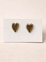 Серёжки-гвоздики КерамЕлКа маленькие «Сердечки», золотистые, фарфор, превью фото 1