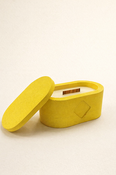 Интeрьерная свеча «Дынная булочка», соевый воск, средняя, фото 1.