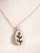 Подвеска ручной работы Молис Керамика «Веточка», зеленая, керамика