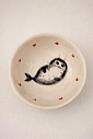 Тарелка глубокая ручной работы Ким керамика Тюлень, белая, фарфор, 12 см, превью фото 1