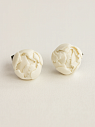 Серьги-гвоздики «Пион», полимерная глина, белые, превью фото 2