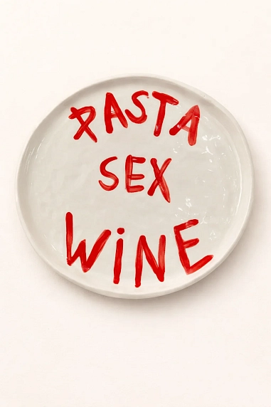 Тарелка ручной работы ММ керамика «Pasta Sex Wine», 19 см, фото 1.