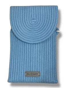 Сумка для телефона с клапаном, светло-синяя