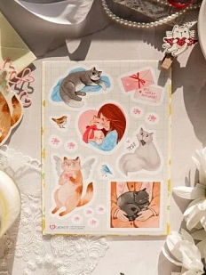 Стикерпак Лавкот «Все любят котиков», А6