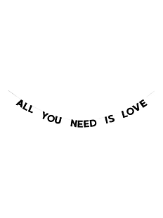 Бумажная гирлянда из букв Tak.sebe.prazdnik «ALL YOU NEED IS LOVE», чёрная, картон, 240 г/м²