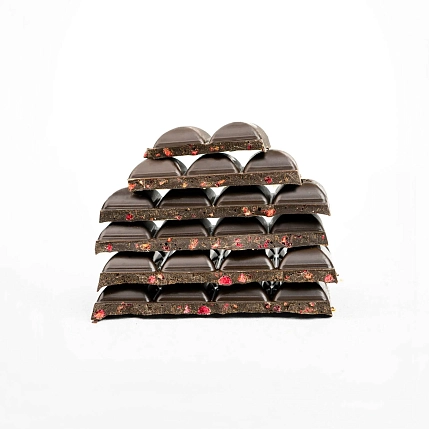 Шоколад Nilambari горький 56% «Малина-спирулина», 65 г, фото 4.