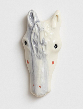 Брошь ручной работы Мария Гордеева «Лошадка», голубая, керамика