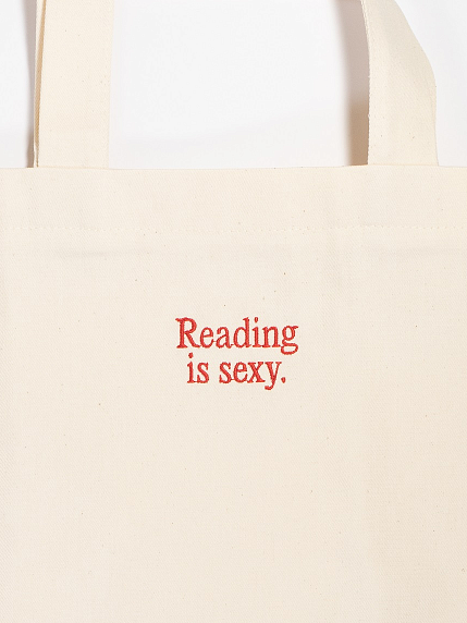Сумка шоппер Подписные изделия, «Reading is sexy», вышивка, белый, фото 2.