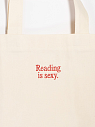 Сумка шоппер Подписные изделия, «Reading is sexy», вышивка, белый, превью фото 2