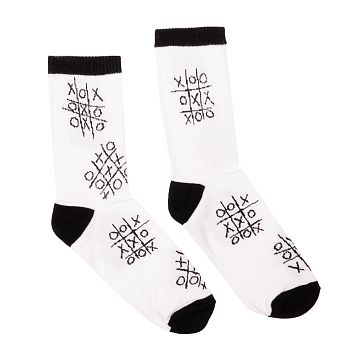 Носки Barking Store «Крестики-нолики», р-р 40-45, белые, фото 1.