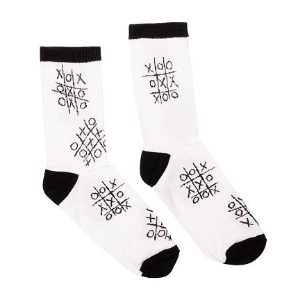 Носки Barking Store «Крестики-нолики», р-р 40-45, белые, фото 1.