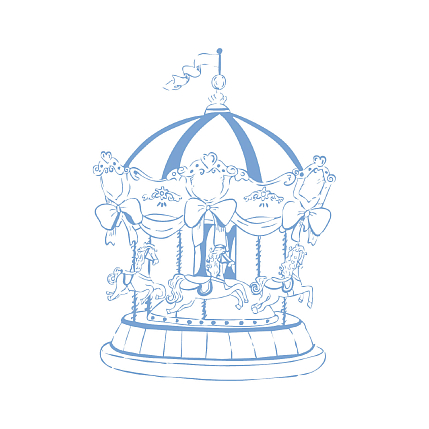 Квадратная открытка «Карусель», фото 1.