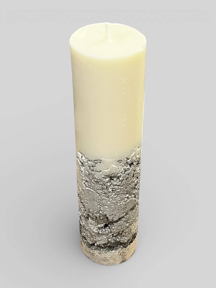 Интерьерная свеча на бетонном основании, белая, 19 см, фото 2.