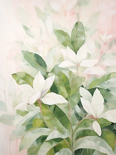 Постер интерьерный DARI DARI «Белые цветы», А4