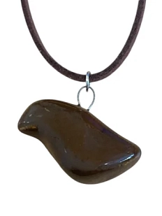 Чокер ручной работы Ceramission «Птичка» на замшевом шнурке, коричневый, керамика