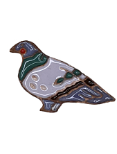 Брошь ручной работы «Голубь», Partala ceramics