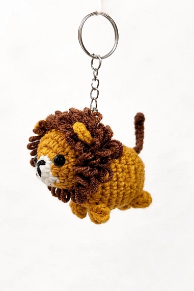 Вязаный брелок Цилинская «Лев», 6,5 см, фото 1.