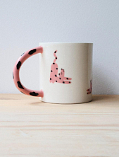 Кружка ручной работы Ладан керамика «Леопард на чилле», полуфарфор, 450 мл