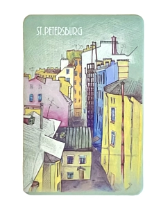 Магнит Elizabeth Madar «Переулок Петербурга», зеленый