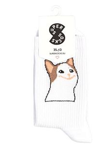 Носки «Кот А», р-р 35-40, белый