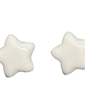 Серёжки-гвоздики КерамЕлКа «Звёздочки белые», керамика