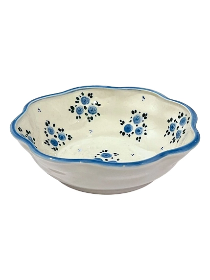 Пиала ручной работы Slowday Ceramics «Голубые розочки», полуфарфор, 14 см, фото 3.