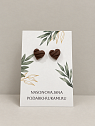 Серьги-гвоздики Подарки руками «Печенье-сердце», полимерная глина, превью фото 1