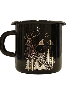 Эмалированная кружка Магтрэп «Золотой олень», чёрная, 400 мл