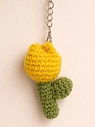 Вязаный брелок Цилинская «Тюльпан», желтый, 7 см, превью фото 2