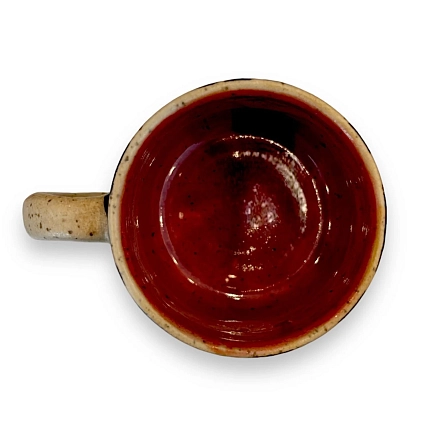 Кружка ручной работы ПинкФокс «Зебра», бежевая матовая, керамика, фото 3.