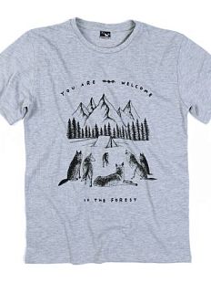 Футболка Barking Store «You are not welcome in the forest», M жен., серый