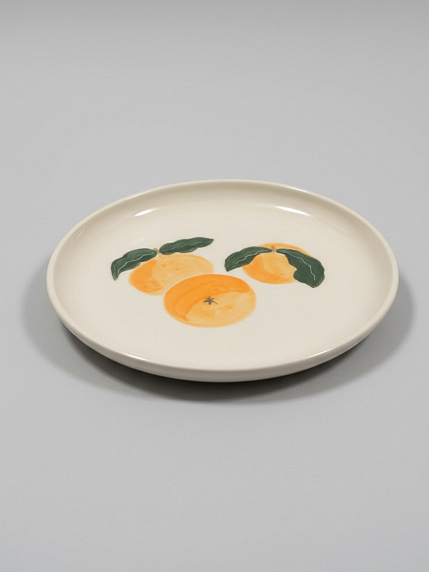 Тарелка ручной работы «Мандаринки», керамика, 15 см, фото 2.