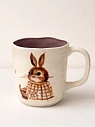 Кружка ручной работы Ким керамика с росписью Зайка с книжкой, фарфор, 350 мл, превью фото 1
