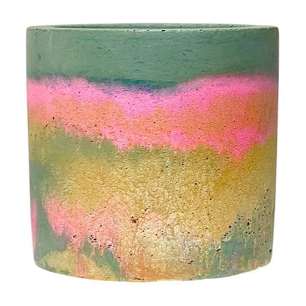 Кашпо Детали решают «Маленькая деталь», бетонное, розово-зелёный, фото 3.