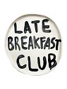 Тарелка ручной работы c надписью «Late breakfast club», керамика, 17 см, превью фото 1
