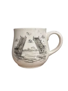 Кружка ручной работы Верба керамика груша «В марте и мае...», керамика, 350 мл