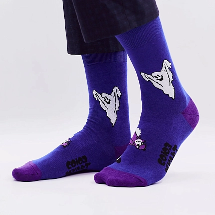 Носки «Лучшее в мире привидение с мотором», р-р 38-41, фиолетовые, фото 2.