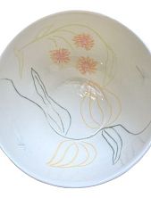 Пиала ручной работы Ладан керамика с цветами, полуфарфор, 300 мл