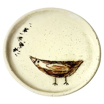 Тарелка ручной работы «Птичка», керамика, 9 см, фото 1.