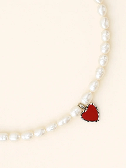 Чокер ручной работы «Emma», речной жемчуг, родированная латунь, фото 1.