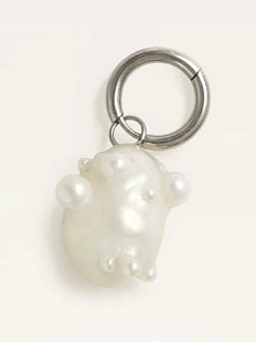 Моносерьга «Пузыри», полимерная глина, перламутровая