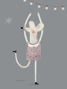 Постер интерьерный ОксанаСтепова «Танцующая мышка», А3