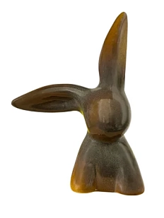 Статуэтка ручной работы «Кролик», тёмно-коричневая, керамика