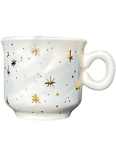 Чашка для чая ручной работы Анна Герман голубая со звёздами, фарфор, 200 мл