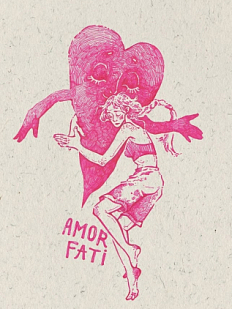 Открытка Зелёная лампочка «Amor fati», А6
