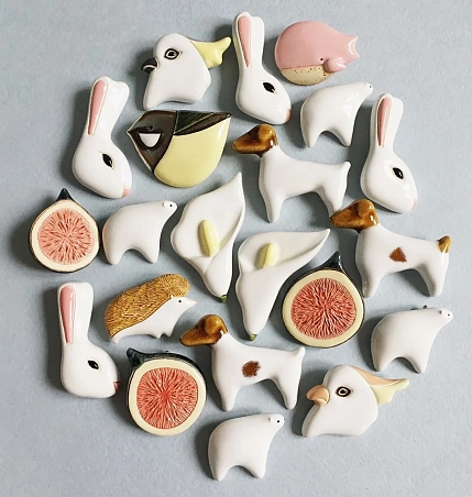 Брошь ручной работы Екатерина Юдо «Белый медведь», керамика, фото 2.